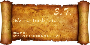 Sára Terézia névjegykártya